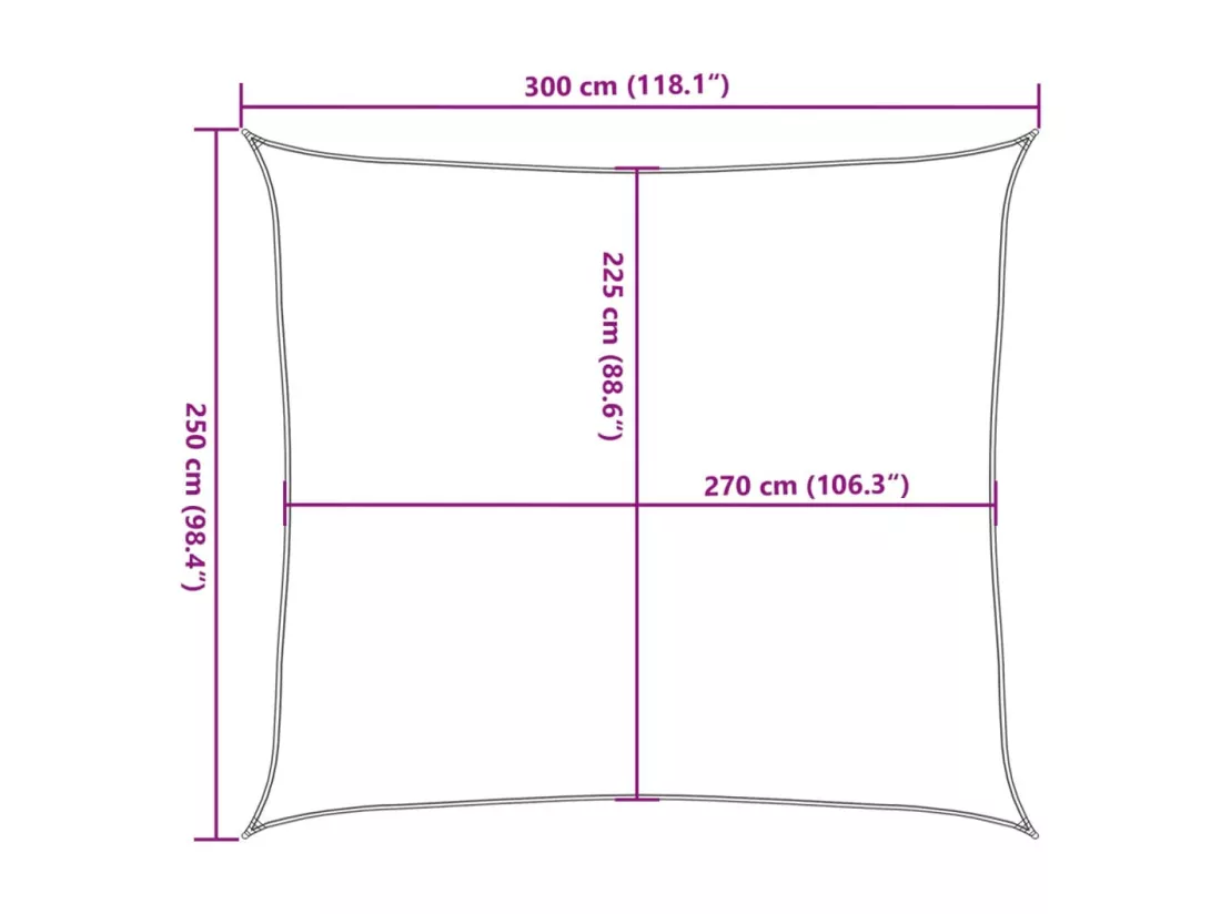Voile d'ombrage 160 g/m² rectangulaire gris clair 2,5x3 m PEHD