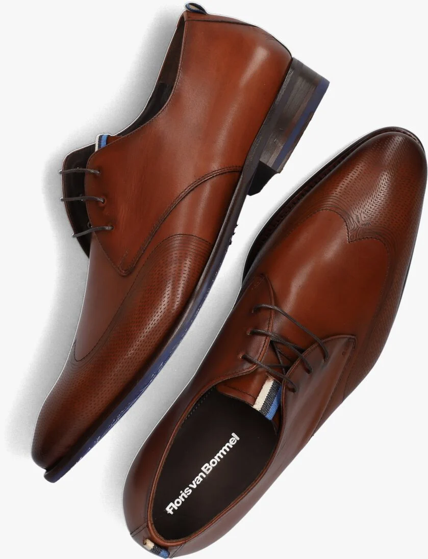 FLORIS VAN BOMMEL cognac floris van bommel nette schoenen sfm-30144