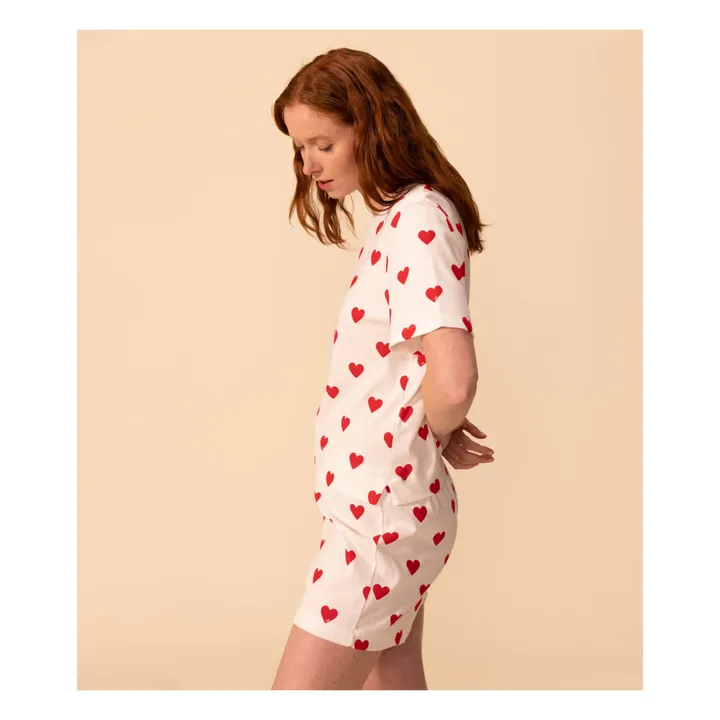 Petit Bateau Pyjama Short Mume Cœurs - Collection Femme | Ecru