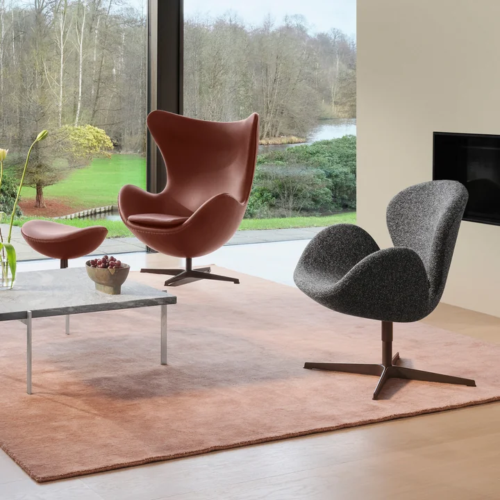 Fritz Hansen - Egg Chair, Aluminium gebürstet matt / Capture blau 6001