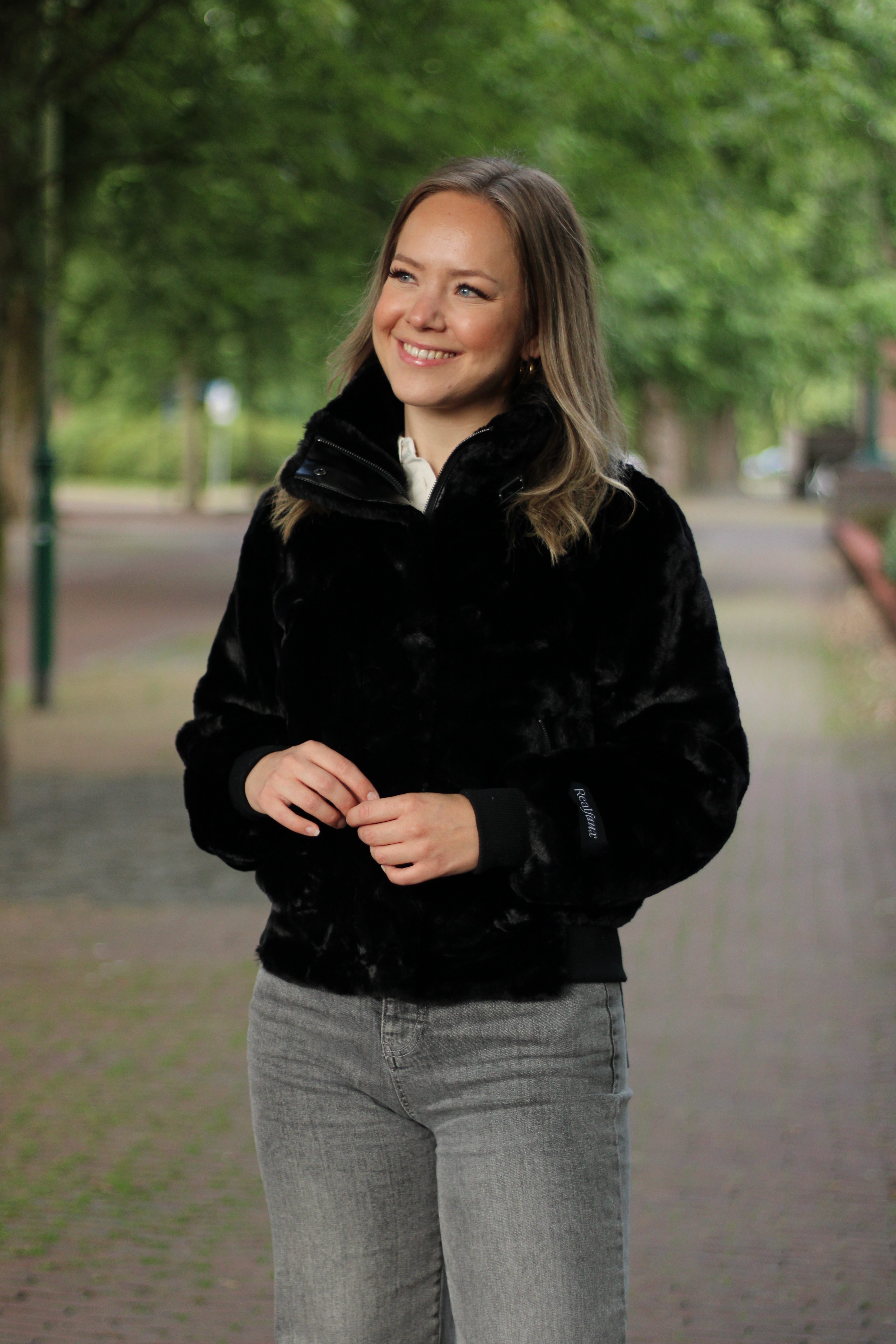 Rino & Pelle - Ambra Short Fake Fur Jacket  - Black