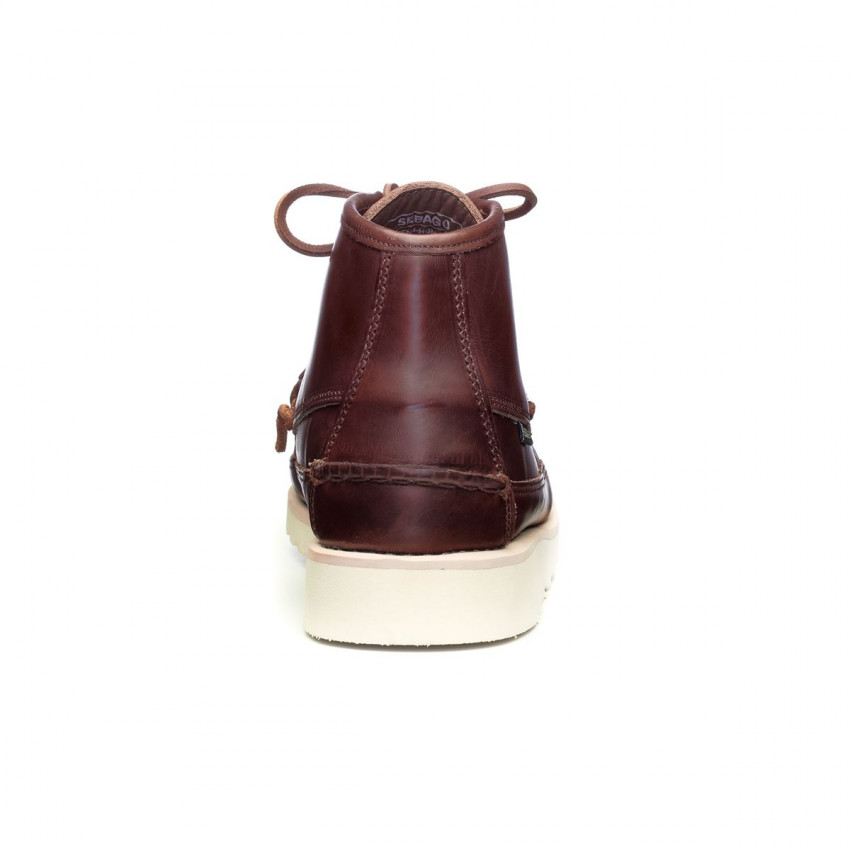 SENECA MID Brown Cinnamon-Chaussures montantes en cuir lisse tanné pour homme