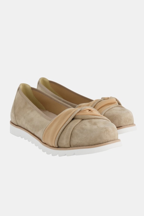 Ballerinas, Zierknoten, Velours, Weite H