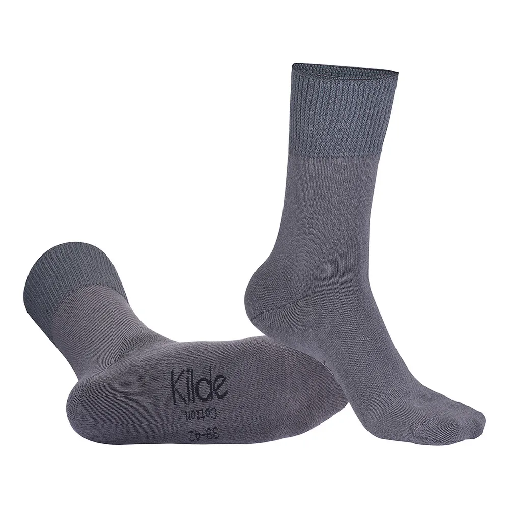 Kilde Cotton Diabetic & Comfort Sock, Dark Grey - Flere størrelser