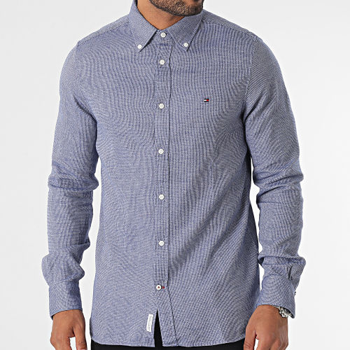 Chemise Manches Longues Slim Brushed Dobby 2879 Bleu Clair