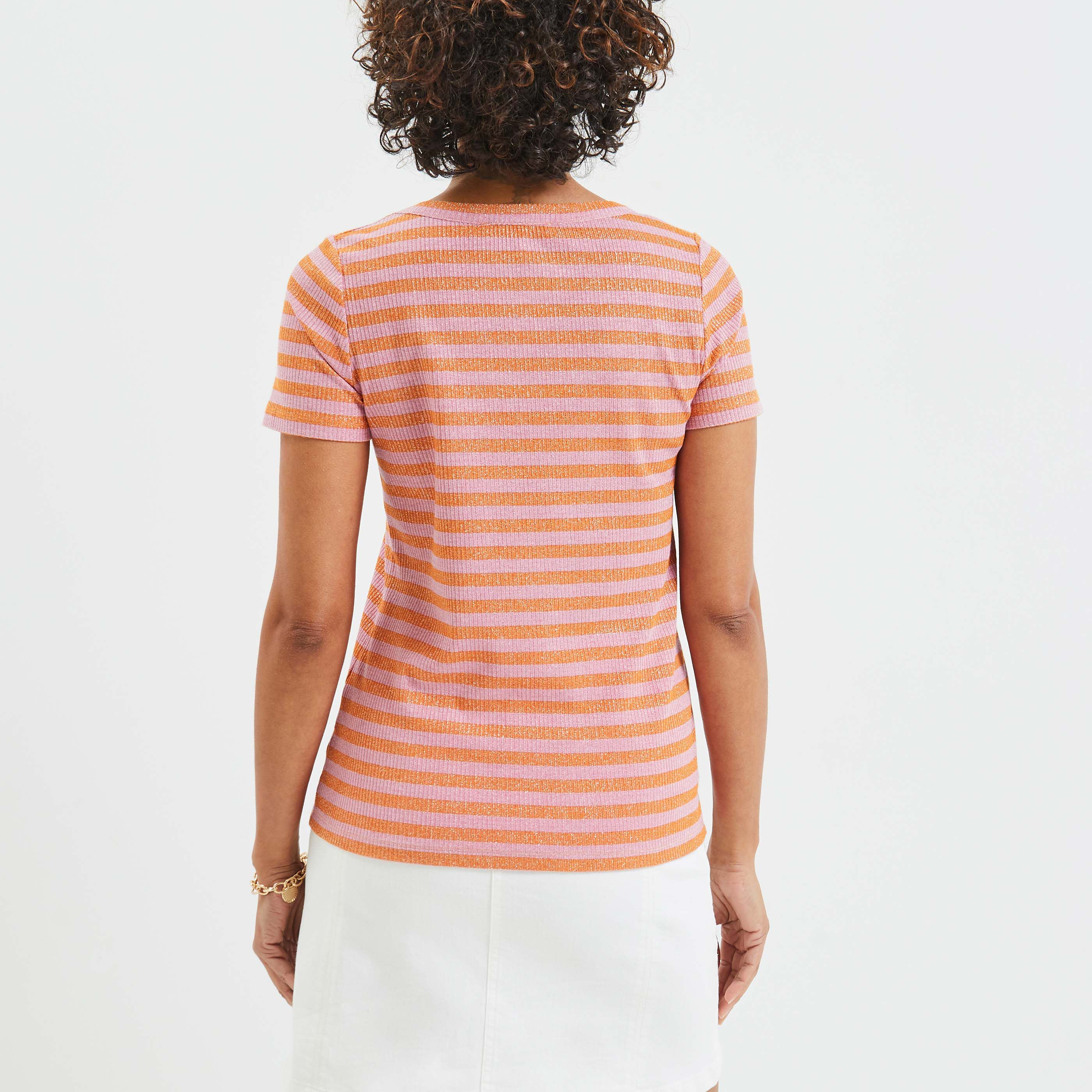 T-shirt rayé femme - ROSE
