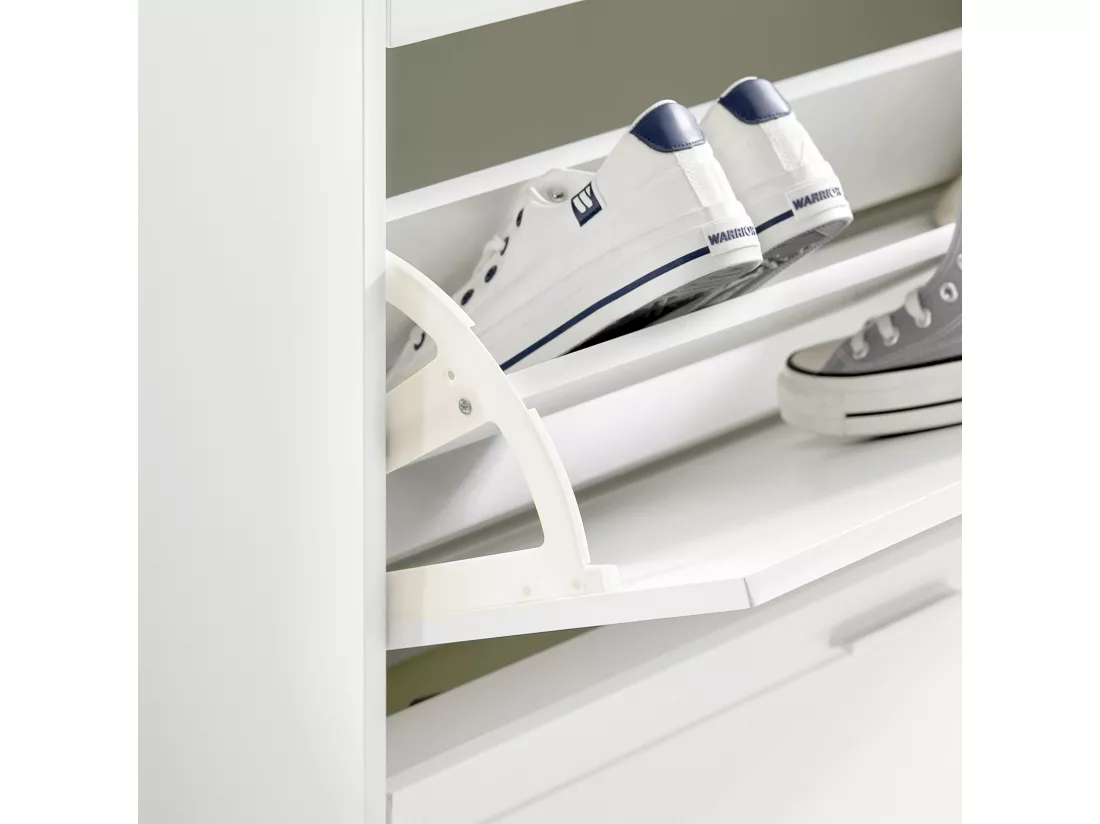 Armoire à Chaussures, Meuble d'entrée, Meuble de Rangement, Commode à Chaussures, FSR104-W