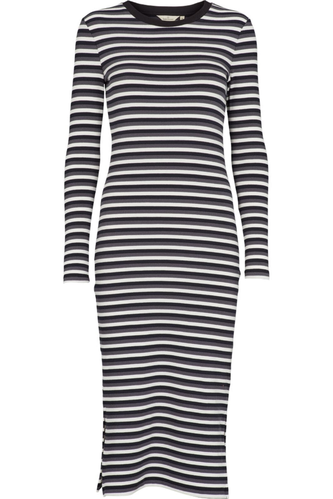 Basic Apparel Ludmilla Long Dress Gots 653 whisper white dark grey melange black