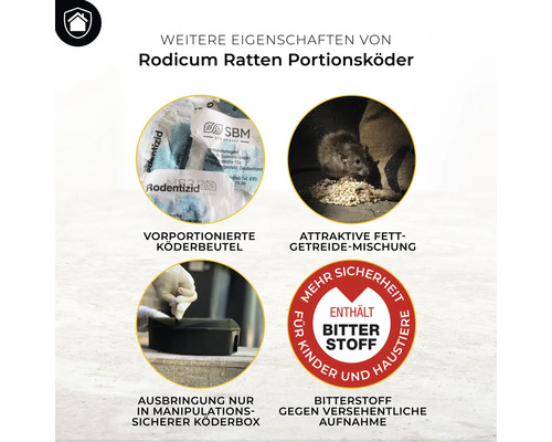 Rattenlokdoos portie lokaas Protect Home Rodicum 500 g voor lokaasdoos, lokaasstation