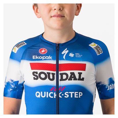 Maillot Manches Courtes Enfant Castelli Aero Kid Soudal Quick-Step 2024 Bleu