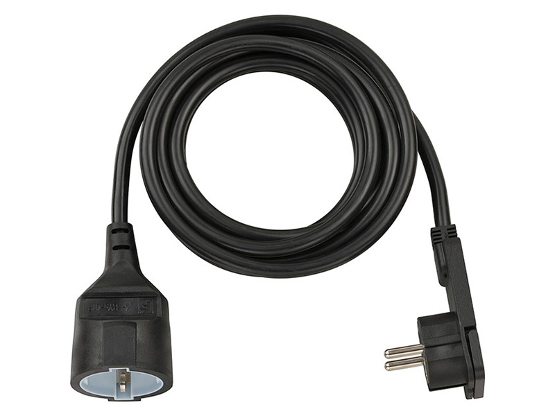 Brennenstuhl black verlengkabel platte stekker - 3 meter