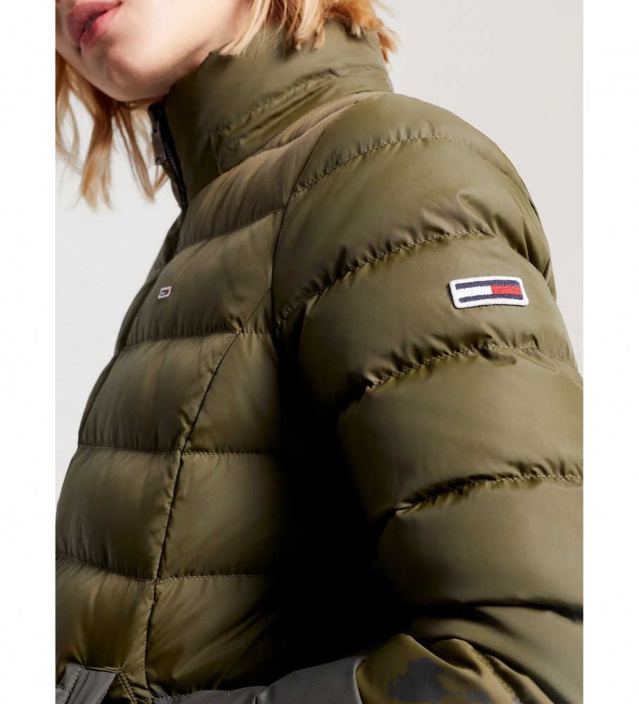 Jaqueta Tommy Jeans Essential Slim Fit com Capuz na cor Verde