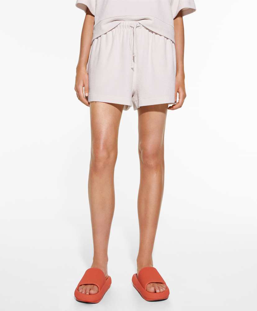 shorts de tecido atoalhado
