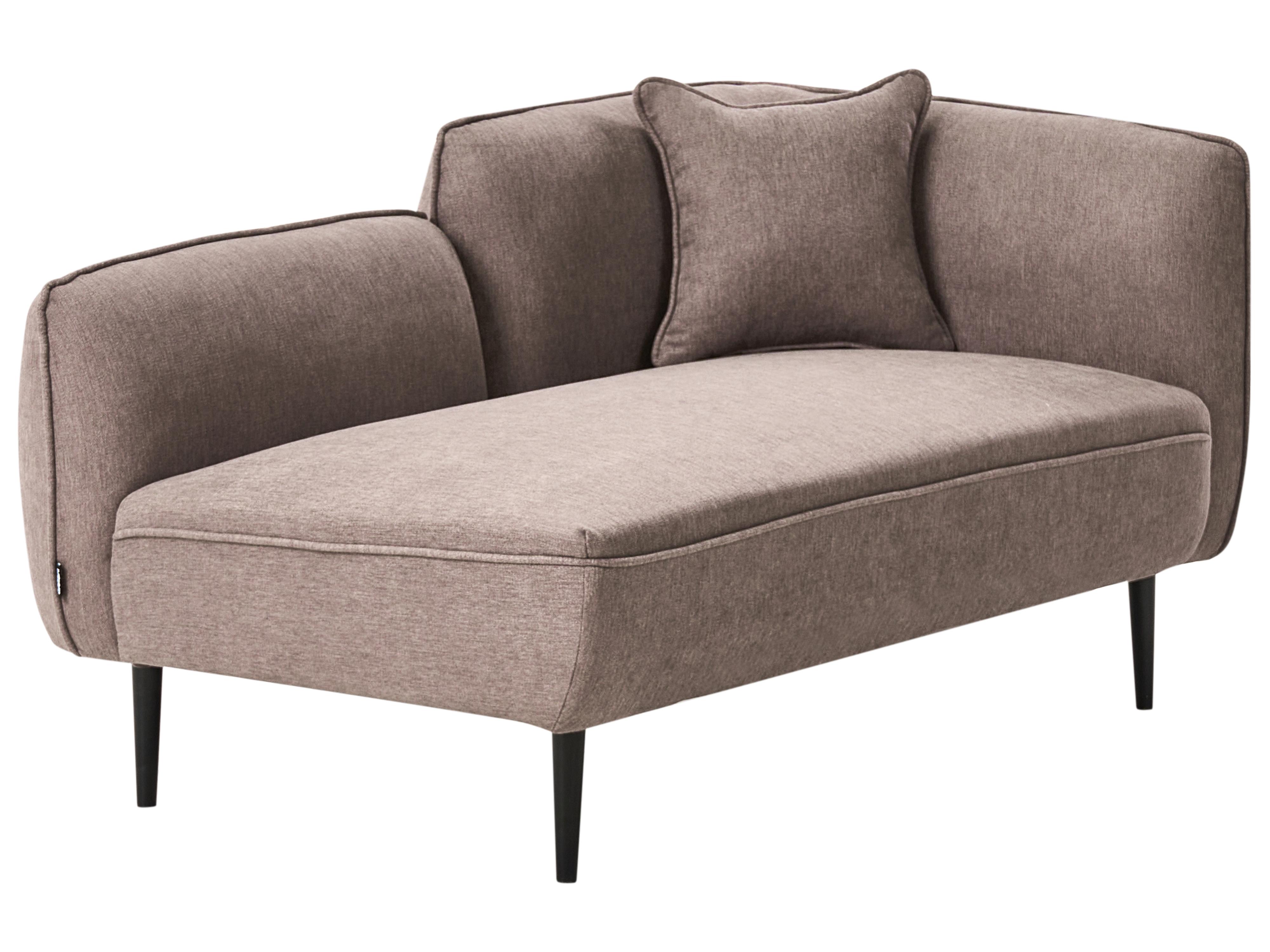 Rechtszijdige chaise longue CHEVANNES Stof Lichtbruin
