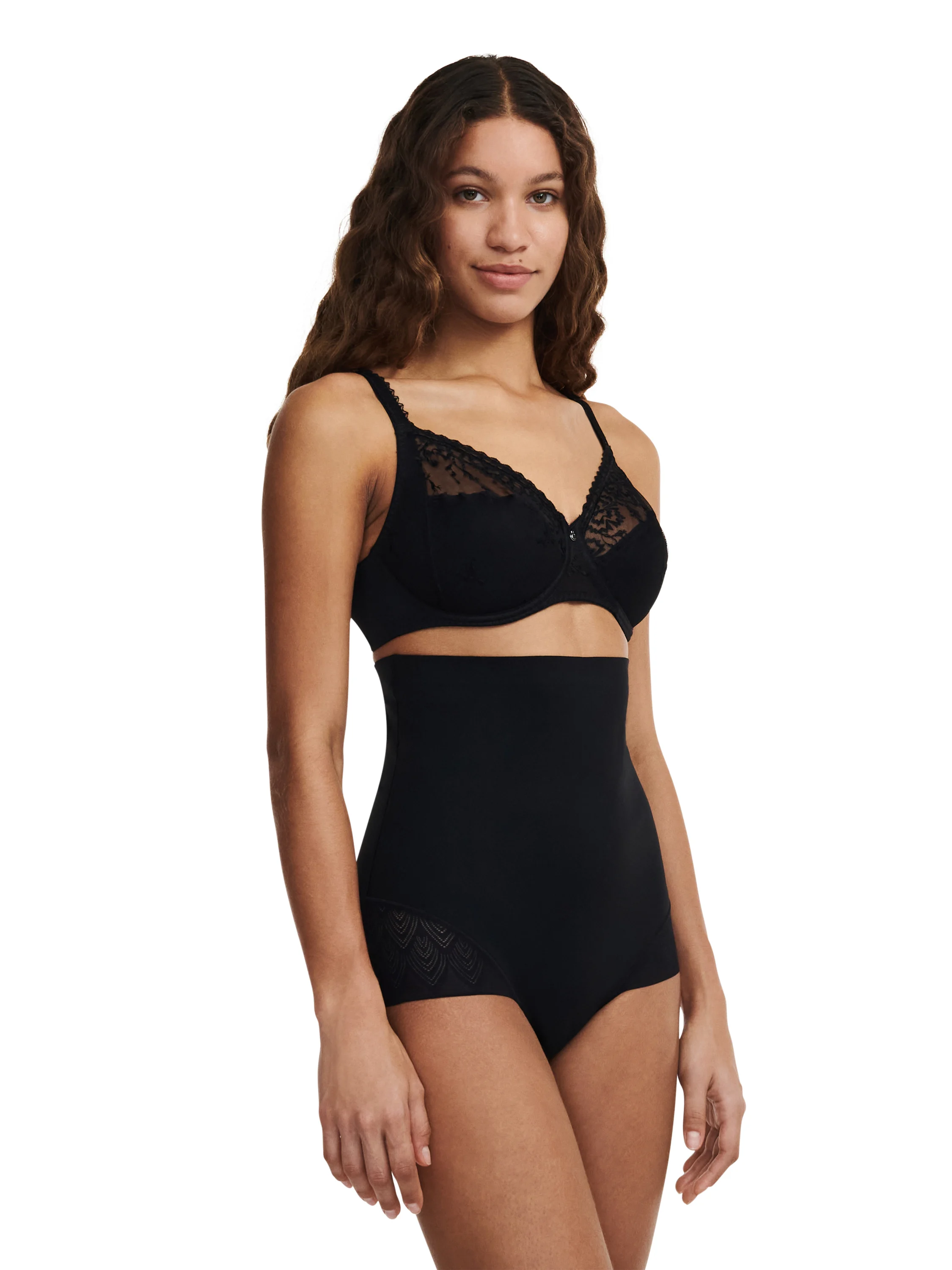 SEXY SHAPE - Culotte taille très haute en dentelle | Noir