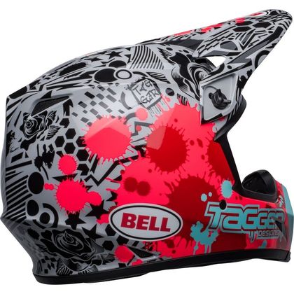 Casque cross Bell MX-9 MIPS TAGGER SPLATTER 2023 - Rouge / Gris
