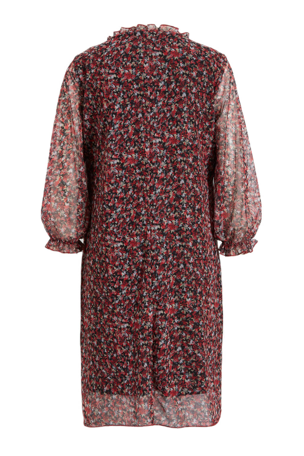 LOVE2WAIT semi-transparante zwangerschapsjurk met all over print rood/zwart/wit