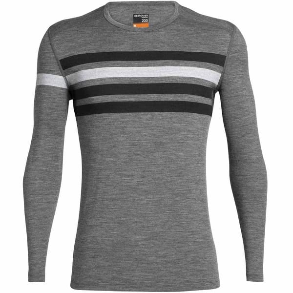 T-shirt thermique ICEBREAKER MENS 200 OASIS LS CREWE HERITAGE STRIPE GRITSTONE HEATHER