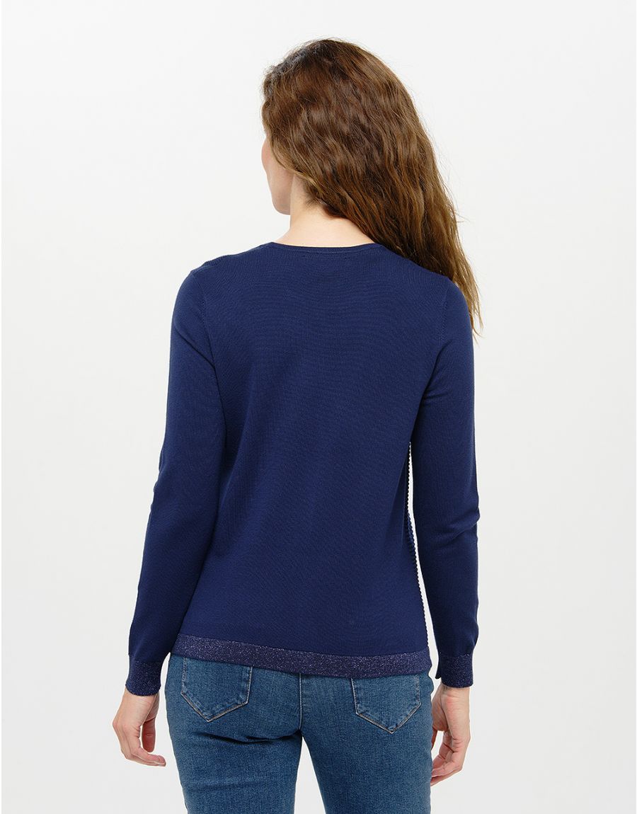 Pull bleu marine rayures