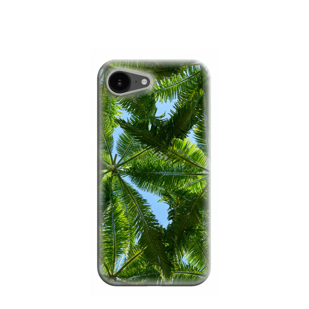 iPhone 16e Kunststoff Hülle Palmen Dach - Grün