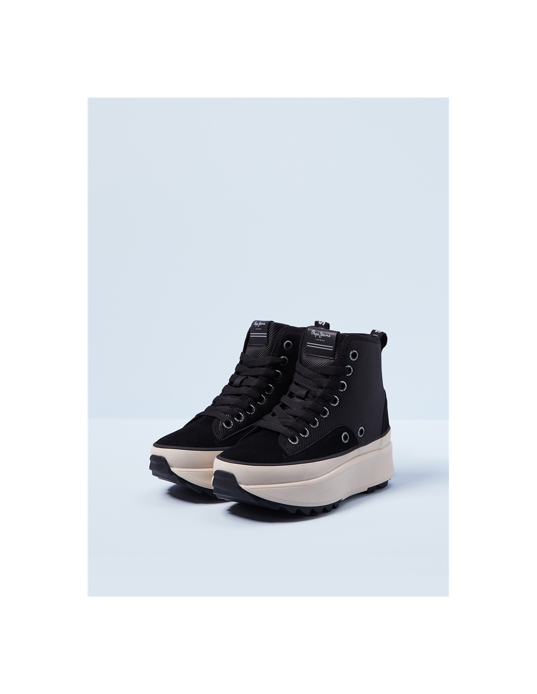 pepe jeans Sneakers Montante Femme Woking City Noir/Blanc
