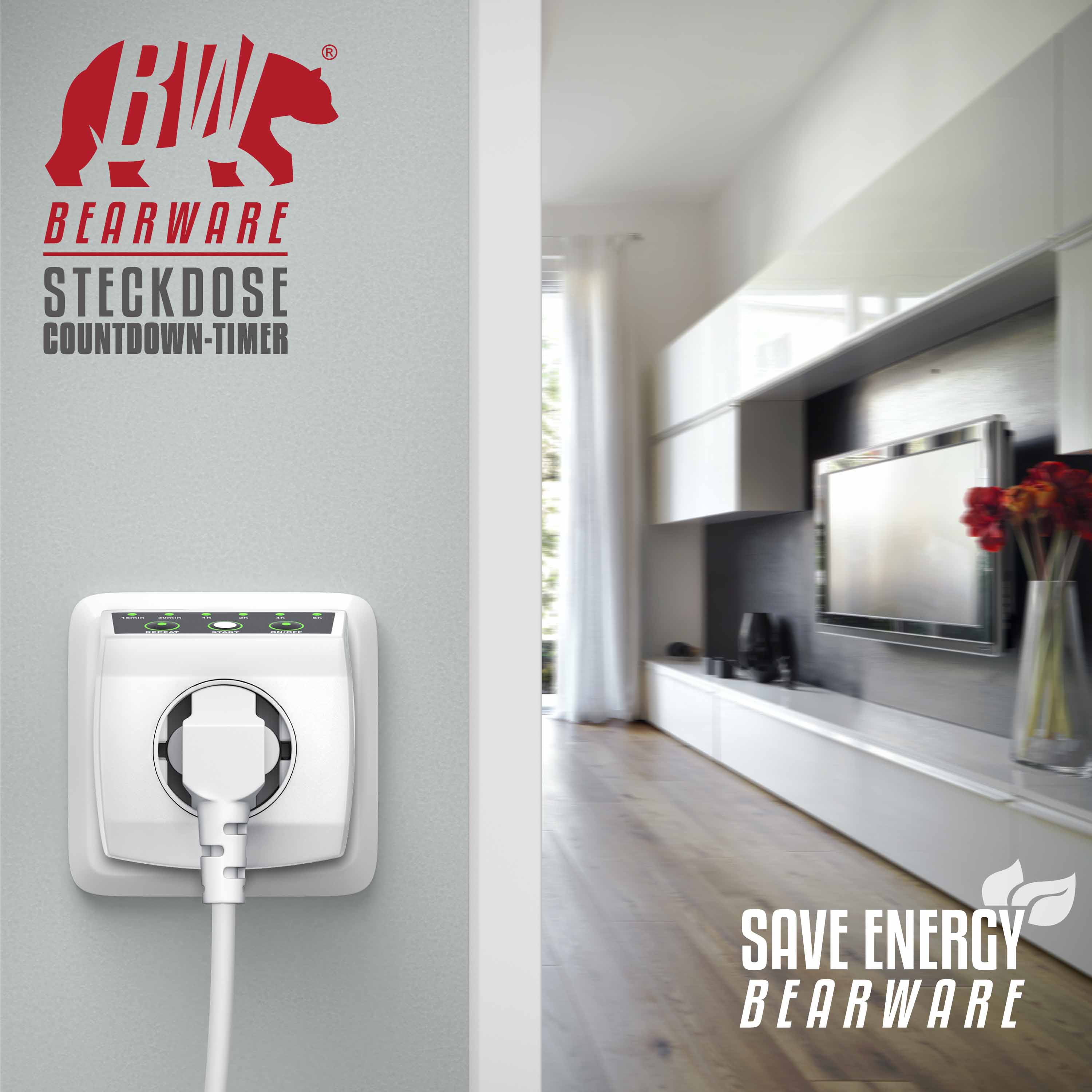 CSL Steckdosentimer / Countdowntimer einfache Bedienung - max. 240 V / 3840 W