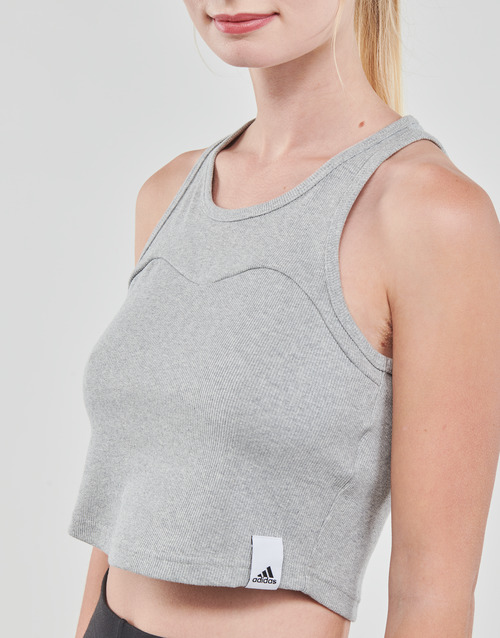 Adidas Sportswear - LNG RIB TANK - Gris moyen