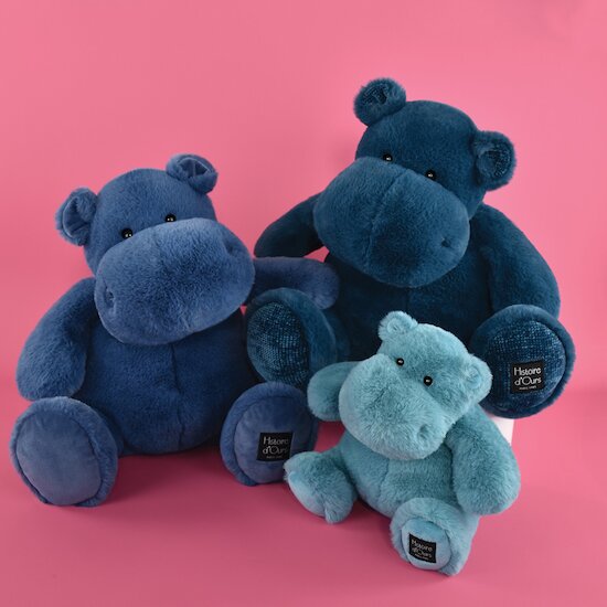 Les Hippos Peluche   Hip'Blue        85 cm   de               Histoire d'ours