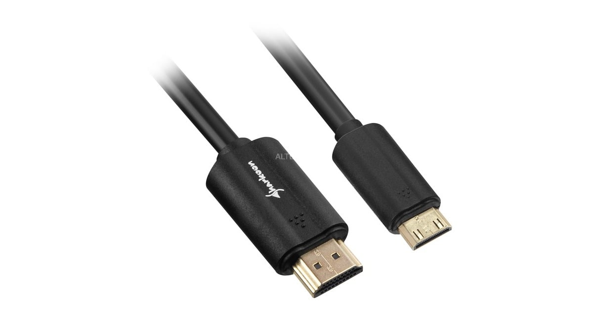 SharkoonHDMI > mini-HDMI 2.0 adapter  (Zwart, 1 meter, 4K)
