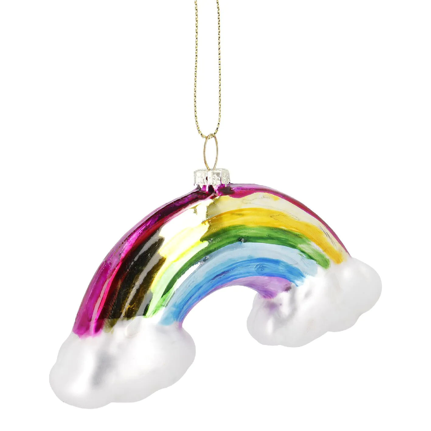 Anhänger Fancy, bunt, Regenbogen/Wolke, 12 x 6 cm