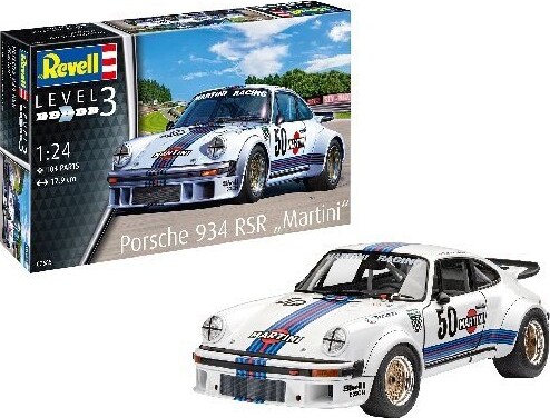Revell - Porsche 934 Martini Bil Byggesæt - 1:24 - Level 3 - 07685