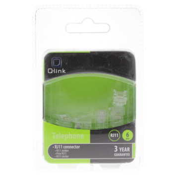 Q-Link Telefoon Plug Modulair 4-polig 6 Stuks