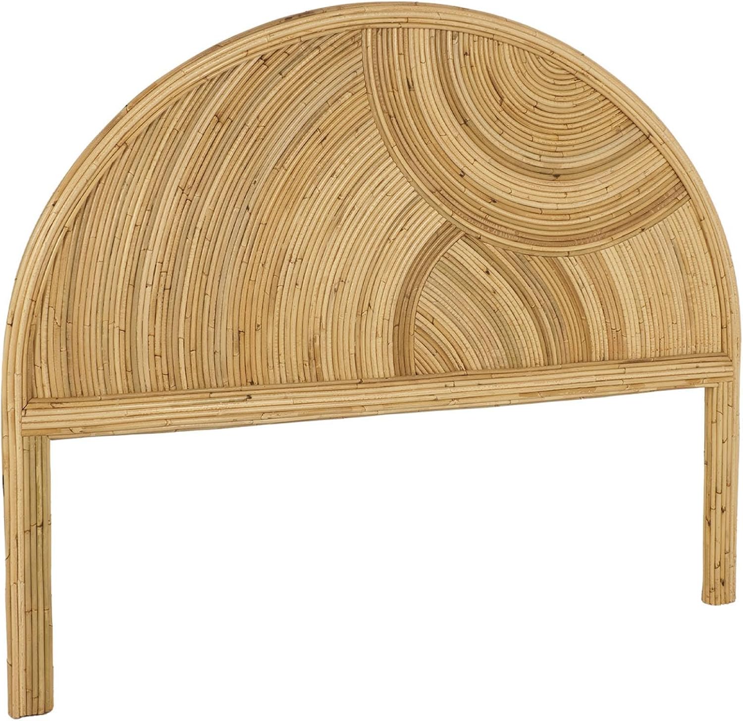 sweeek - Kopfteil aus natürlichem Rattan, hellem Holz, Bohème-Stil - Baya