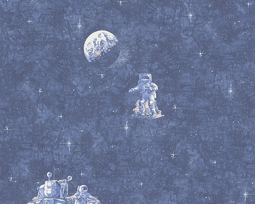 Behangpapier 30489-1 Jongens & Meisjes 2018 Astronaut blauw glow-in-the-dark
