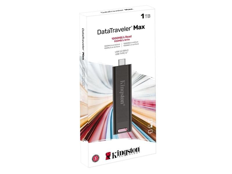 Kingston USB-Stick DataTraveler Max 1000 GB USB-C-Stick mit 1 TB Speicherkapazität und bis zu 1.000 MB/s Lesegeschwindigkeit