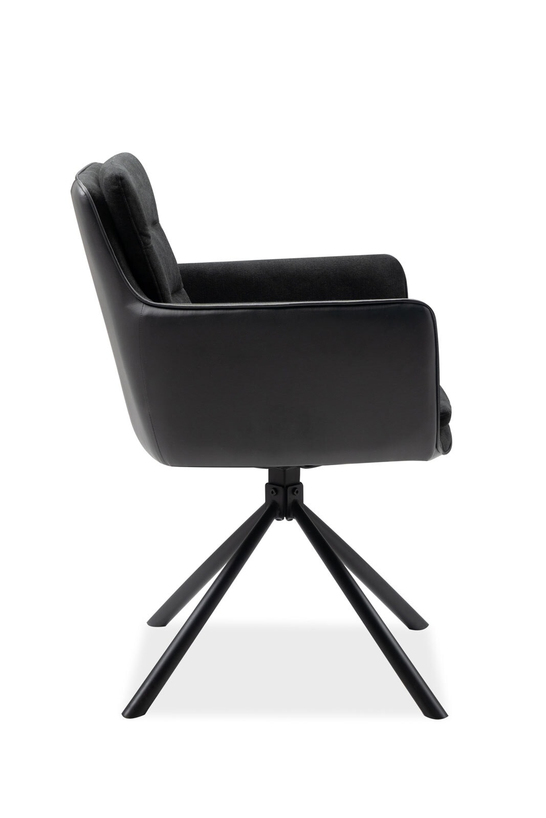 Stuhl Logan Stoffmix Lederoptik/Mikrofaser Anthrazit/schwarz Metallgestell schwarz