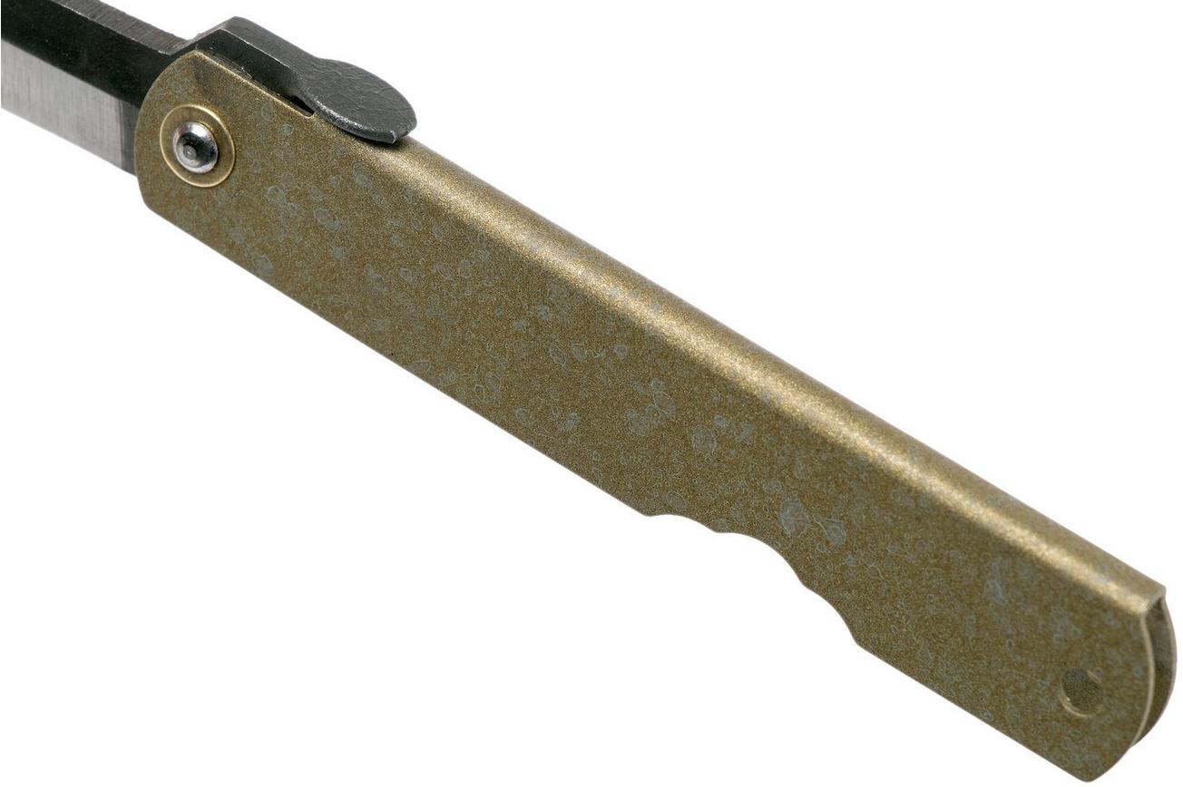 Higonokami zakmes 7,3 cm HIGOC1B, Blue paper steel, Bronze Finished Steel