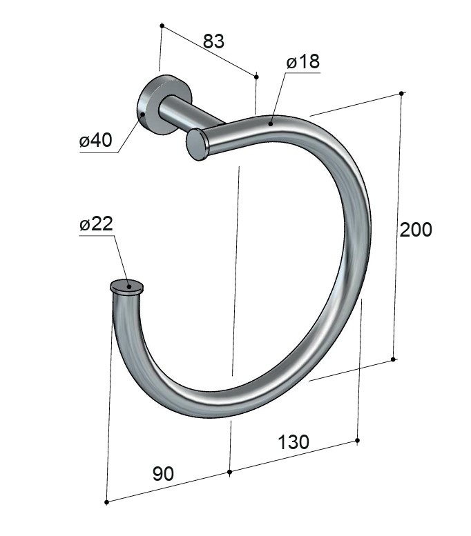 Hotbath &More handdoekring chroom
