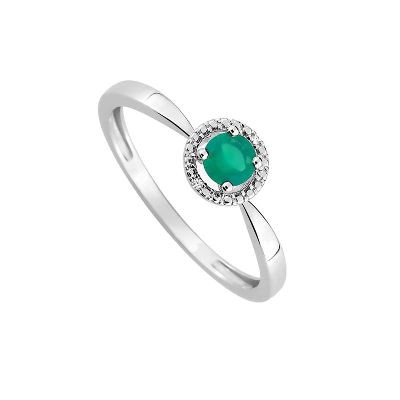 Bague Femme - Emeraude - Oxyde de zirconium - Or 18 Carats