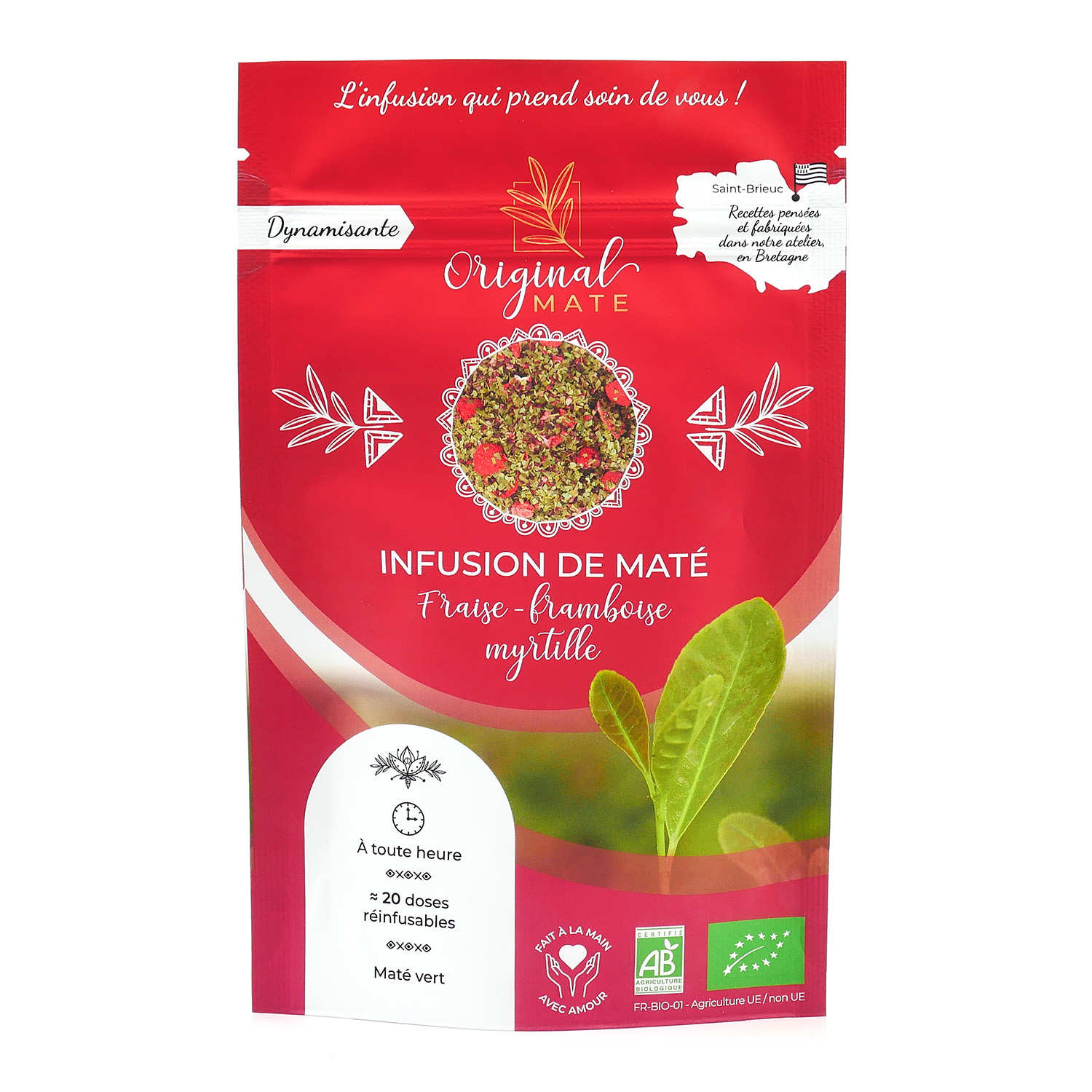 Infusion de Maté - Fraise, Framboise, Myrtille bio