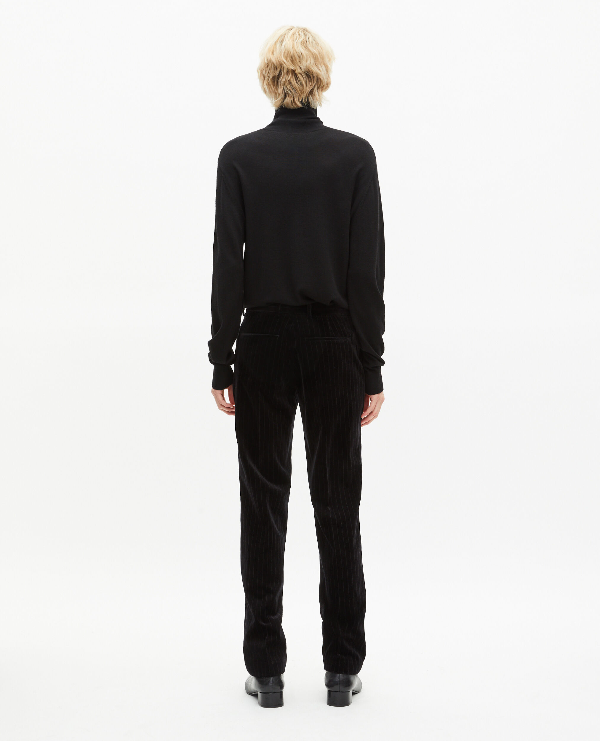 Pantalon de costume droit en velours noir