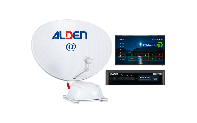Alden AS2@ 80 HD Ultrawhite vollautomatische Satellitenanlage inklusive S.S.C. HD Steuermodul / LTE Antenne / Smartwide LED TV
