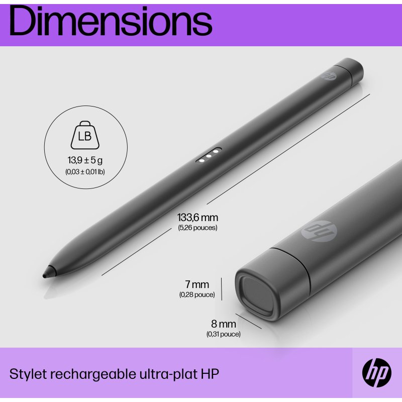 HP Stylet rechargeable ultra-plat