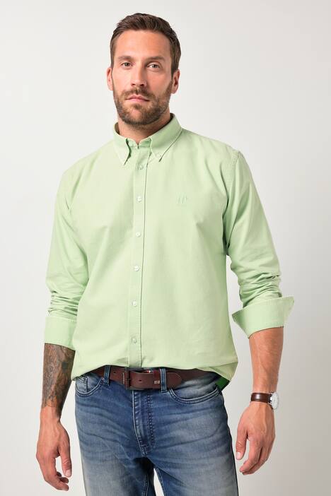 JP1880 Oxford-Hemd, FLEXNAMIC®, Langarm, Buttondown-Kragen, Modern Fit, bis 8 XL, hellmint | Ulla Popken