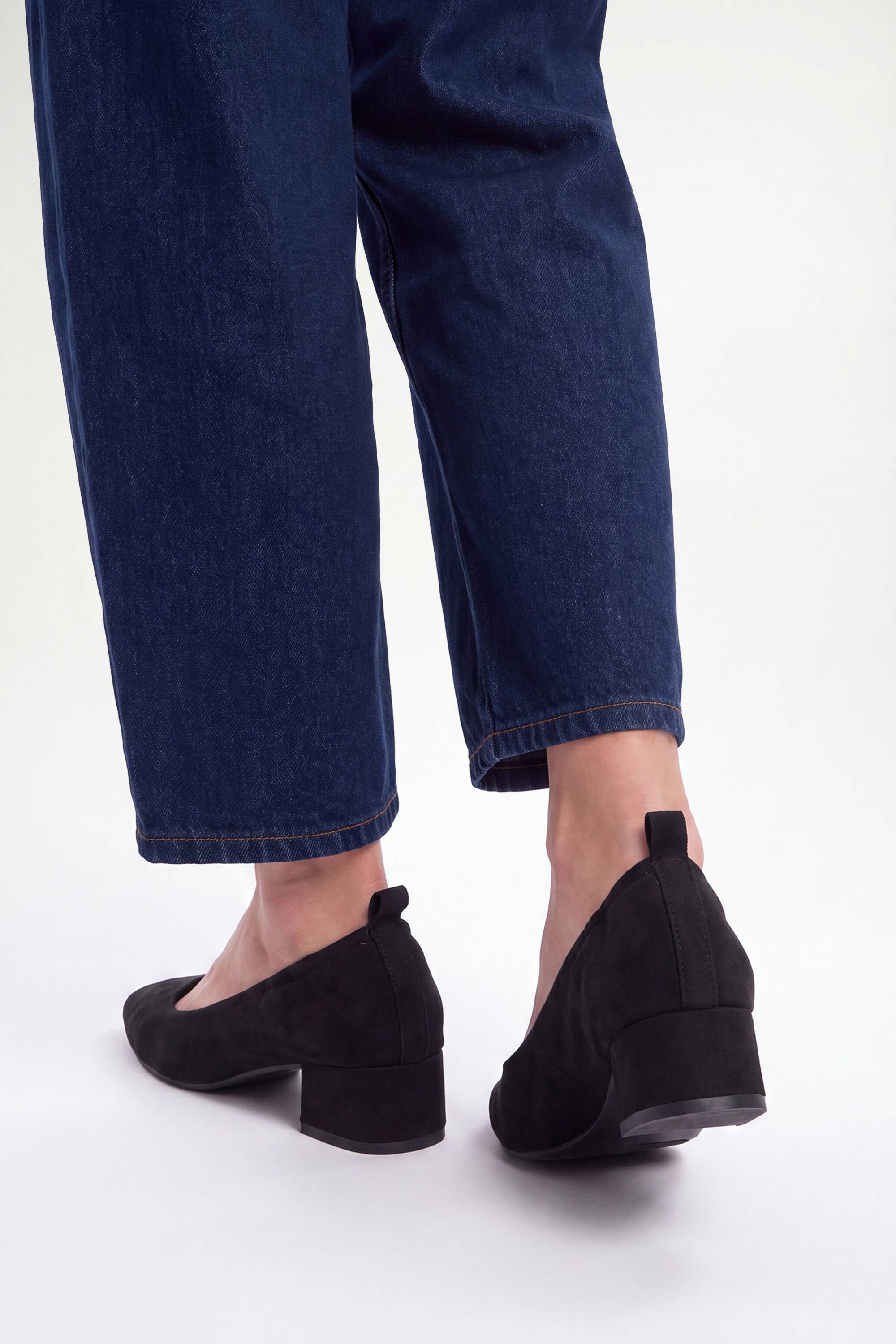 Wallis Ballerines Layla À Talon Bloc Bas En Synthétique Avec Dos Élastiqué