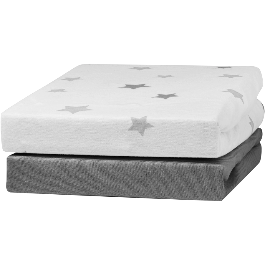 urra Jersey Spannbettlaken 2er-Pack 70 x 140 cm grauSterne grau