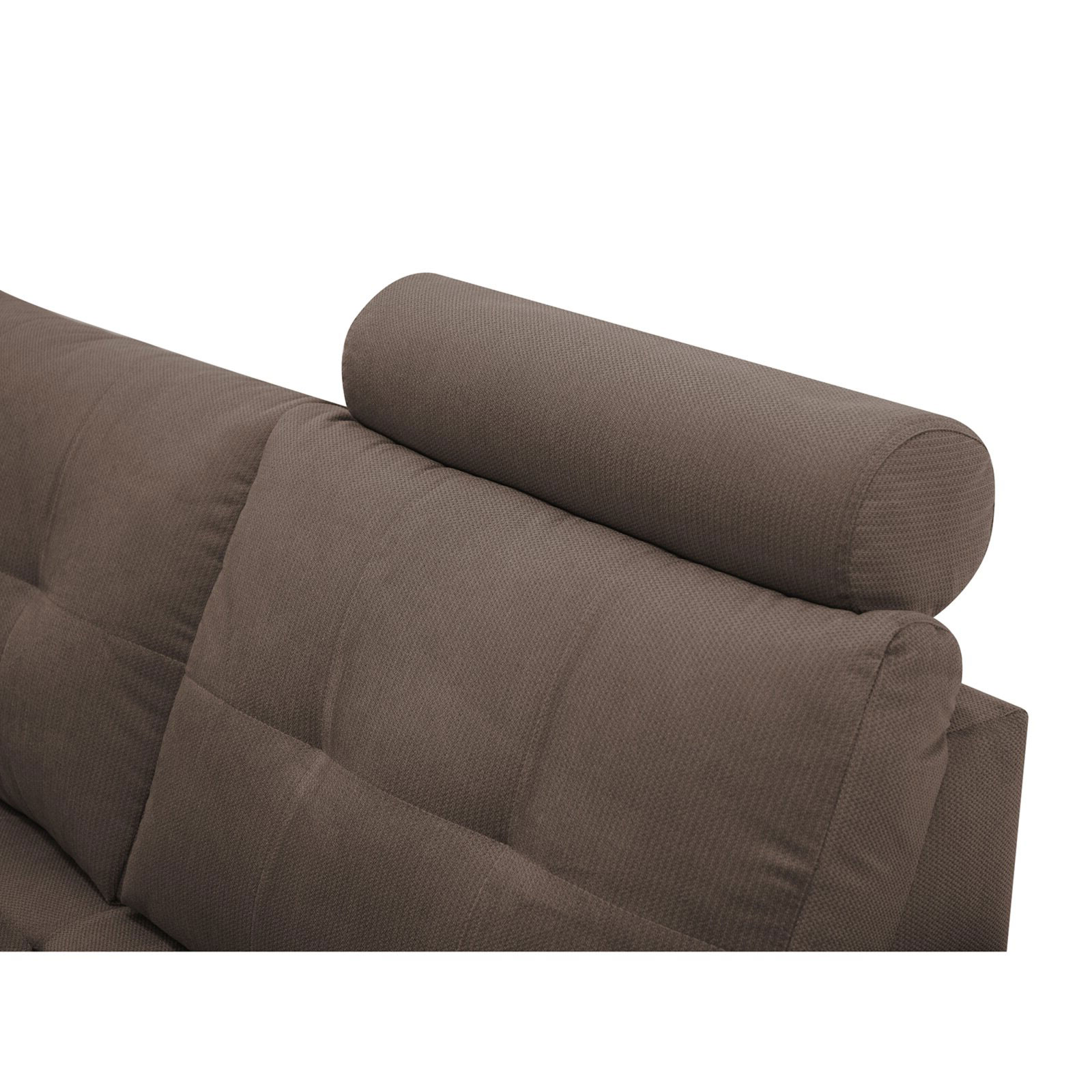 Ecksofa - braun - Webstoff - Liegefunktion - Staukasten links