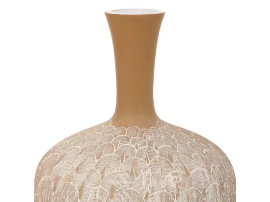 Vase en polyrésine blanche 21,5x21,5x41h