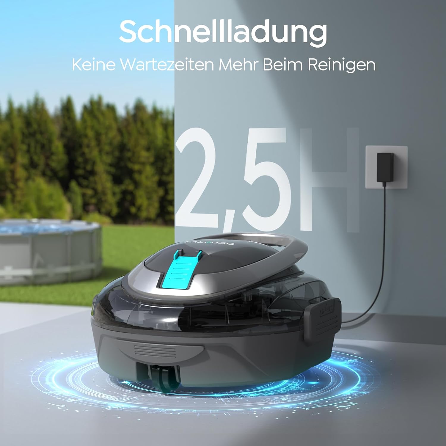 (2026 Upgrade) TALOSBO S2 Poolroboter,Doppelfiltration,Kabelloser Poolsauger Akku, 90 Min Automatische Reinigung mit Selbsteinparkfunktion,Dual Motoren Poolreiniger für Flache Böden Pools bis 80 m²