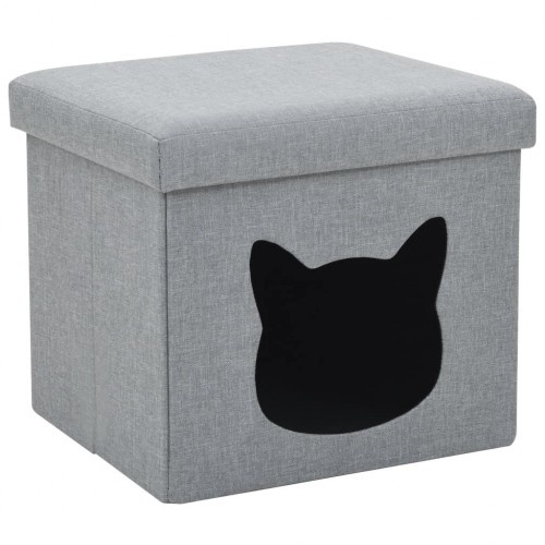 Cama em forma de cubo removível para gatos, cinza